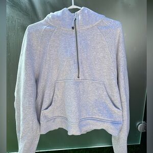 Lululemon Scuba Oversized 1/2 Zip Hoodie Heathered Core Ultra Light Grey XL/XXL
